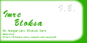 imre bloksa business card